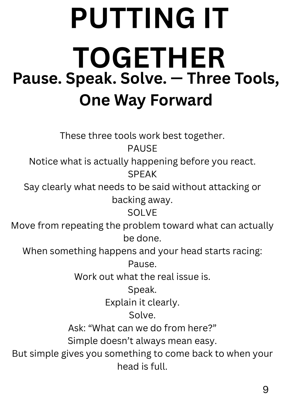 PAUSE. SPEAK. SOLVE.