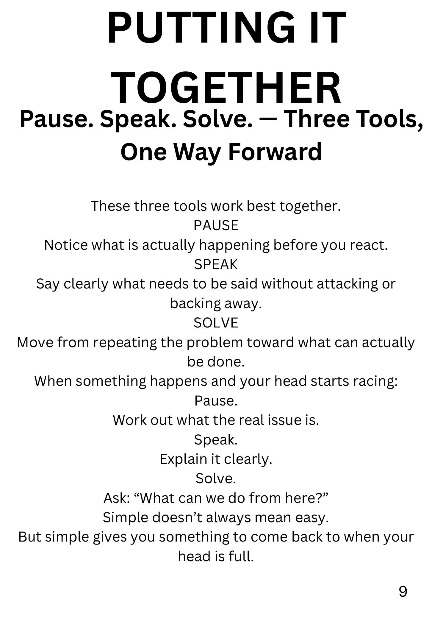 PAUSE. SPEAK. SOLVE.