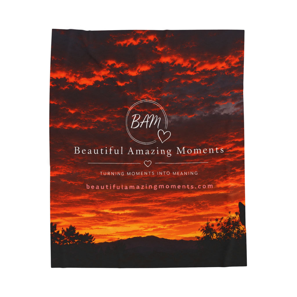 BAM Sunset Reflections Velveteen Plush Blanket – Wrap Yourself in Beautiful Amazing MomentsVelveteen Plush Blanket