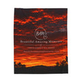 BAM Sunset Reflections Velveteen Plush Blanket – Wrap Yourself in Beautiful Amazing MomentsVelveteen Plush Blanket