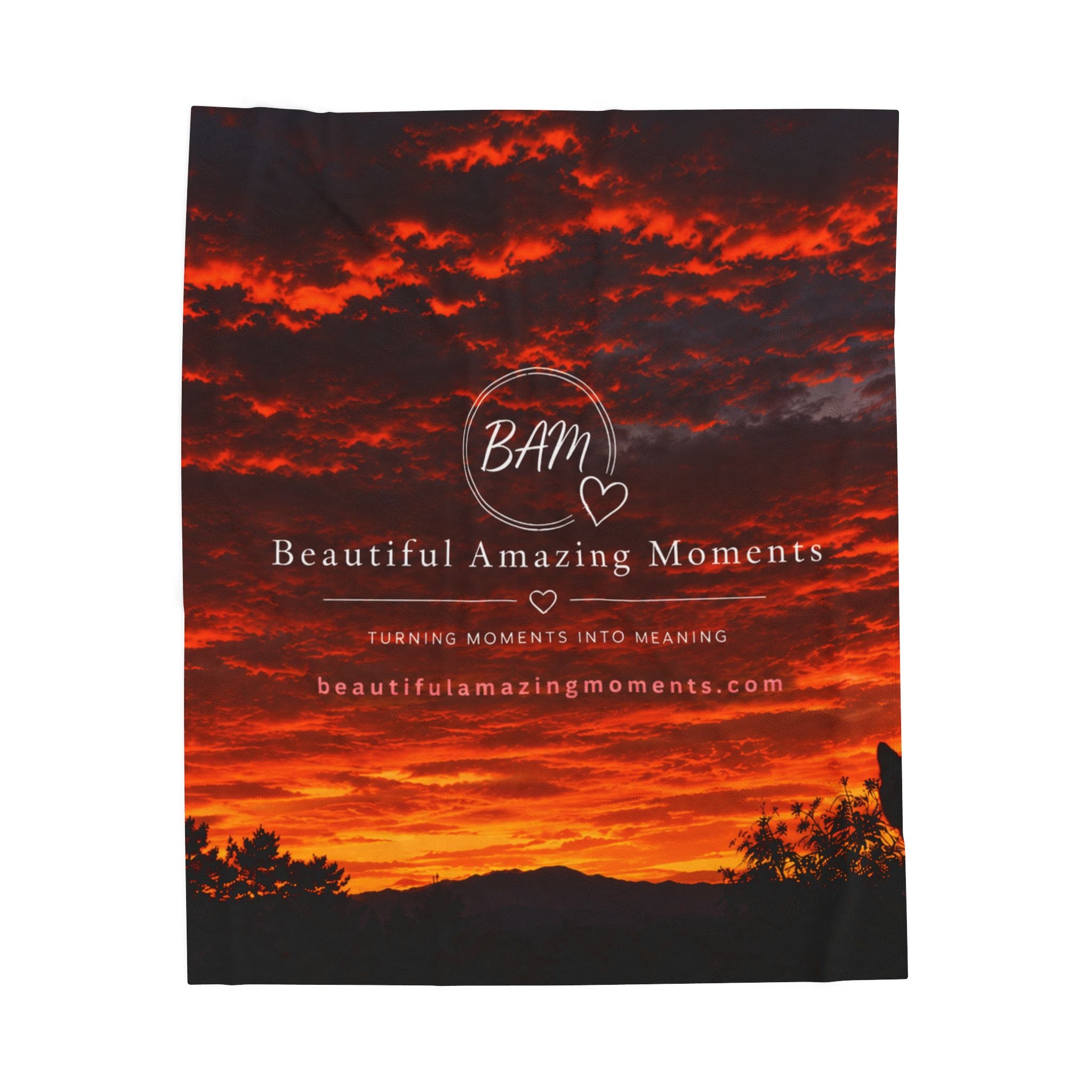 BAM Sunset Reflections Velveteen Plush Blanket – Wrap Yourself in Beautiful Amazing MomentsVelveteen Plush Blanket