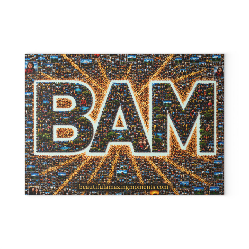 .BAM Photomosaic Glass Cutting Board – Beautiful Amazing MomentsGlass Cutting Board