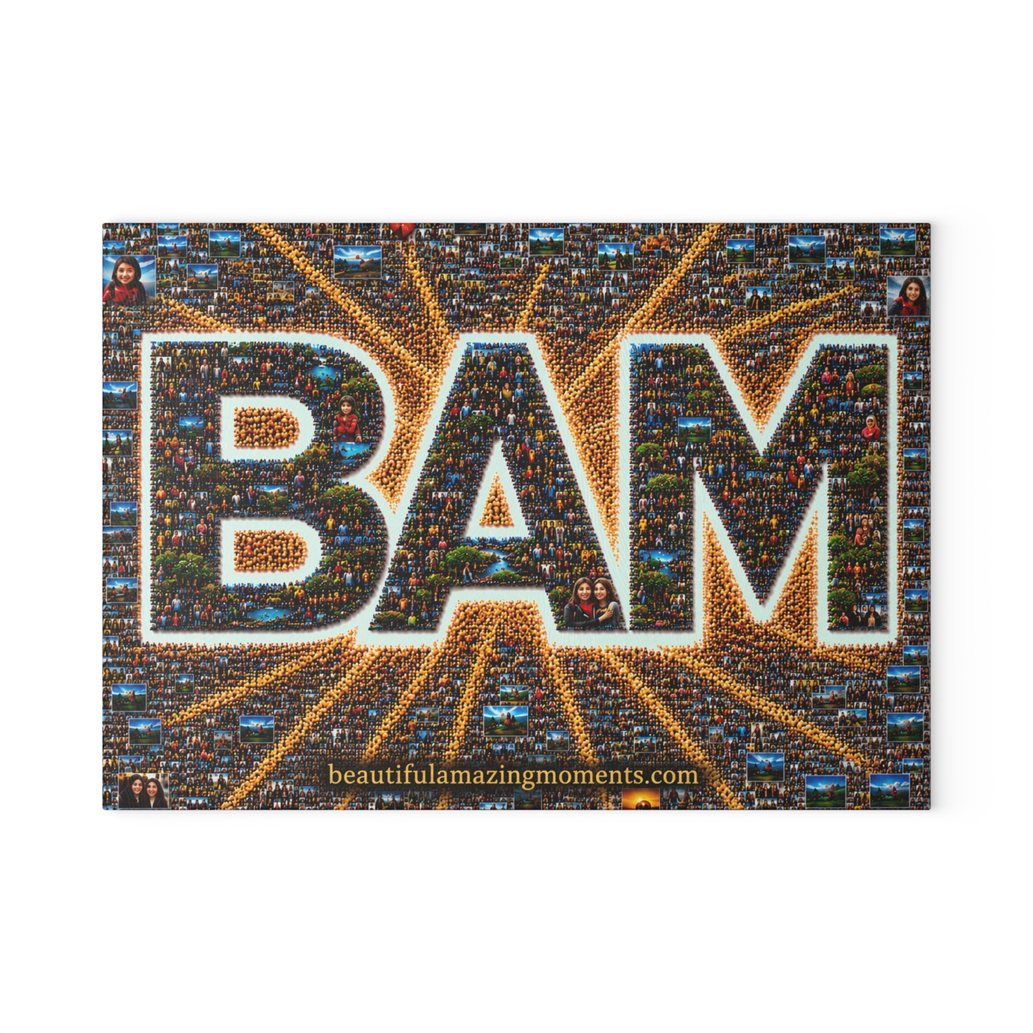 .BAM Photomosaic Glass Cutting Board – Beautiful Amazing MomentsGlass Cutting Board