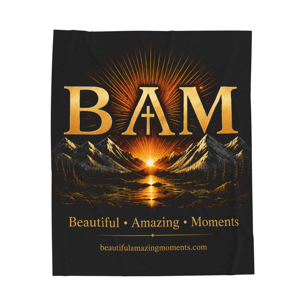 BAM Mountain Glow – Premium Velveteen Blanket | Moments That Matter