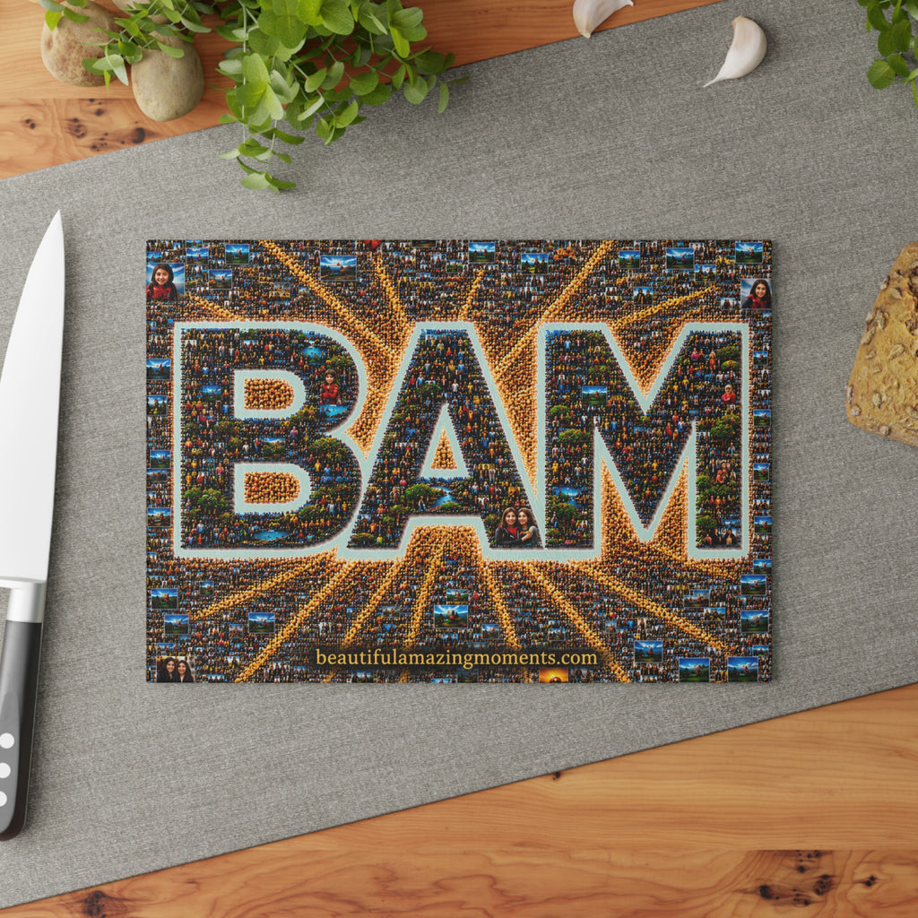 .BAM Photomosaic Glass Cutting Board – Beautiful Amazing MomentsGlass Cutting Board