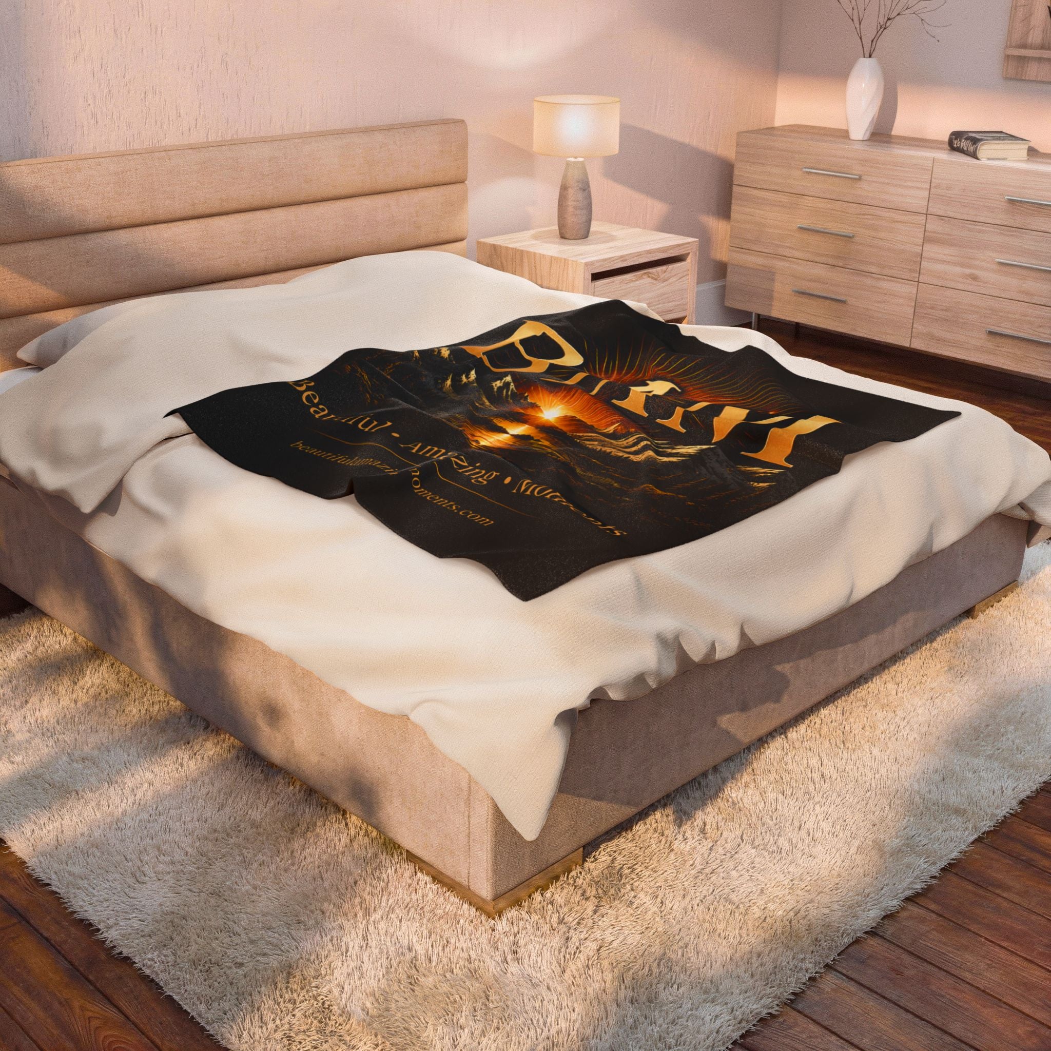 BAM Mountain Glow – Premium Velveteen Blanket | Moments That Matter