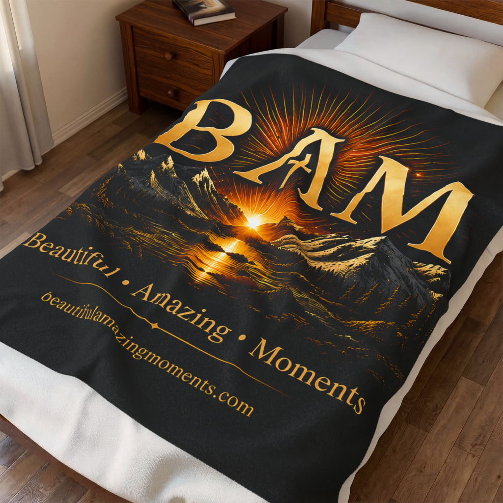 BAM Mountain Glow – Premium Velveteen Blanket | Moments That Matter